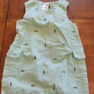 Gently used green Carter's romper for summer 6mos